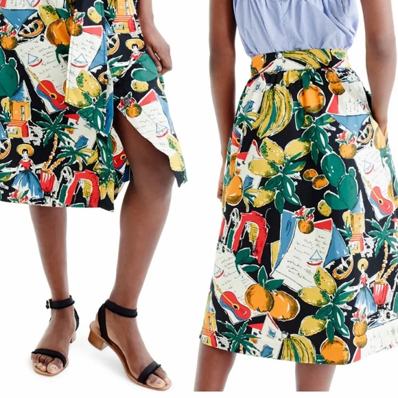NWT JCrew Post Card Print Skirt. Size:8. Excellent condition ๐ - Picture 2 of 13